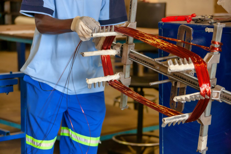 Man working on electrical wires